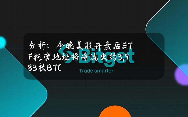 分析：今晚美股开盘后ETF托管地址将净流出约3,983枚BTC