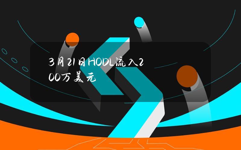 3月21日HODL流入200万美元