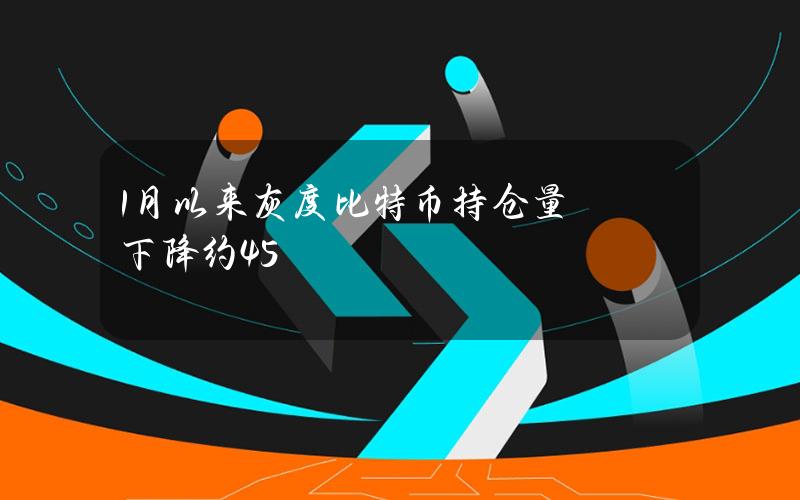 1月以来灰度比特币持仓量下降约45%