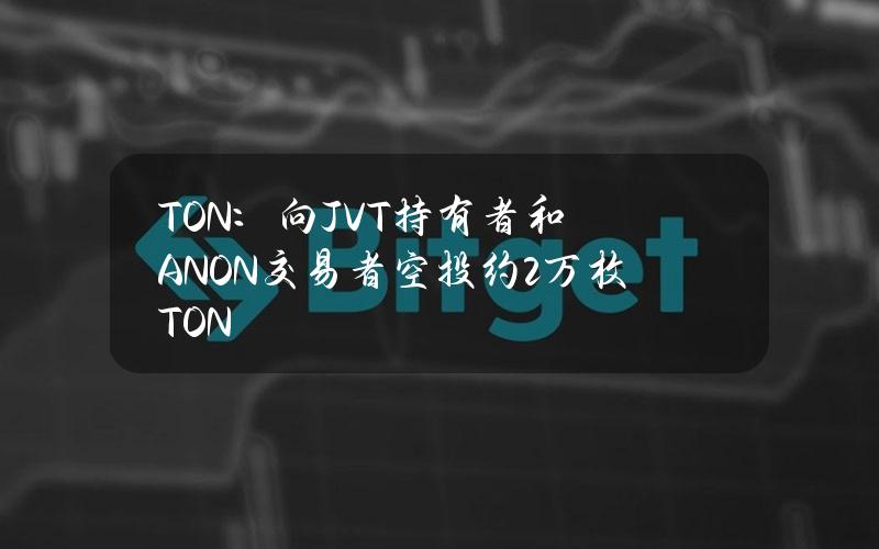 TON：向JVT持有者和ANON交易者空投约2万枚TON